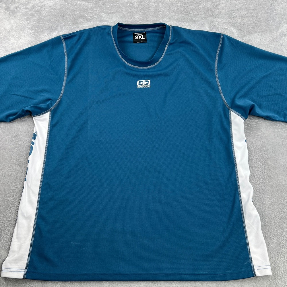 Easton Performance Mesh Baseball Shirt 2XL Blue Men Short Sleeve Athletic Jersey